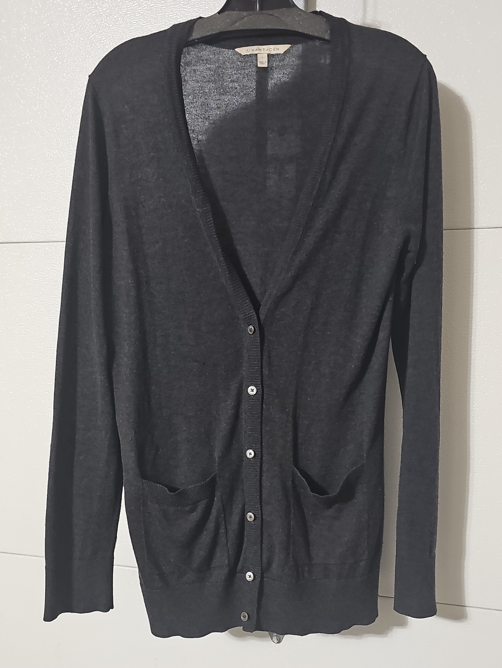 41 Hawthorn Charcoal V-Neck Button-Front Cardigan